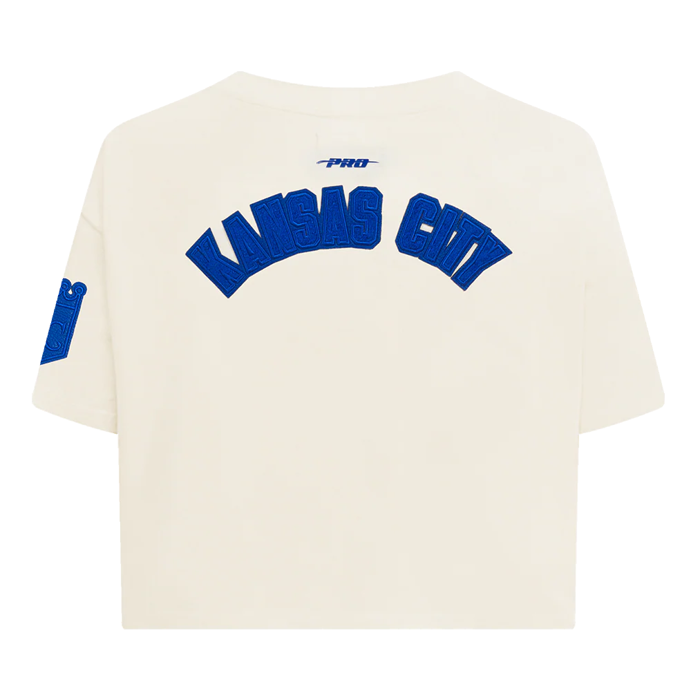 MLB KANSAS CITY ROYALS TRIPLE TONAL SINGLE JERSEY BOXY WOMEN'S TEE (EGGSHELL) - Image 3