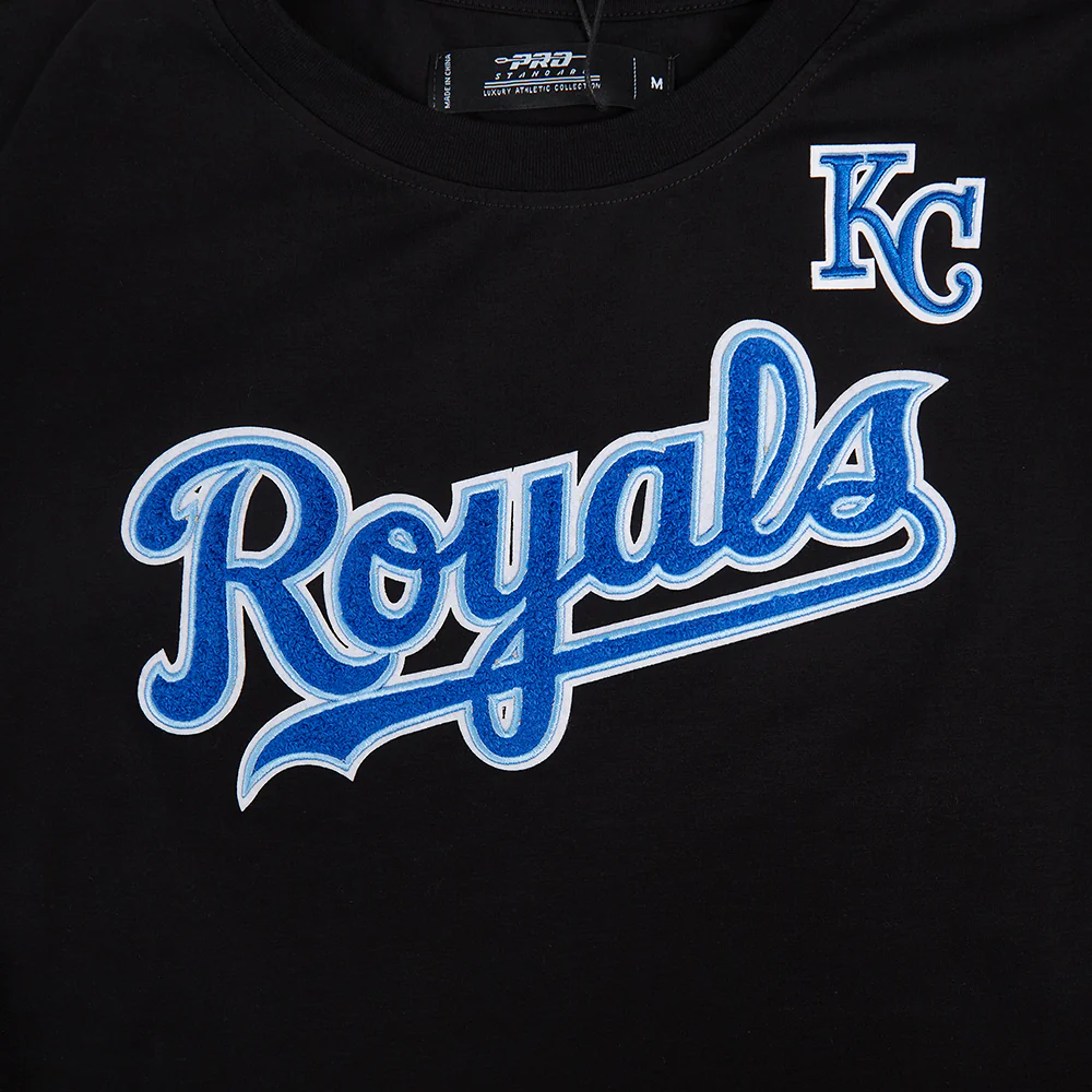 MLB KANSAS CITY ROYALS CLASSIC SHORT SLEEVE WOMEN'S SINGLE JERSEY SLIM FIT TOP (BLACK) - Image 5