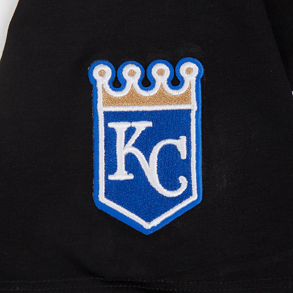 MLB KANSAS CITY ROYALS CLASSIC SHORT SLEEVE WOMEN'S SINGLE JERSEY SLIM FIT TOP (BLACK) - Image 6