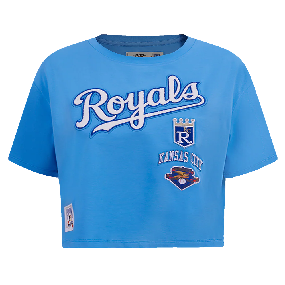MLB KANSAS CITY ROYALS RETRO CLASSIC WOMEN'S BOXY TOP (UNIVERSITY BLUE)