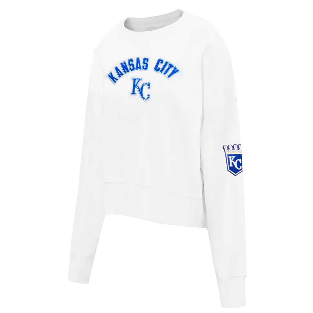 MLB KANSAS CITY ROYALS CLASSIC WOMEN'S CREWNECK (WHITE) - Image 2
