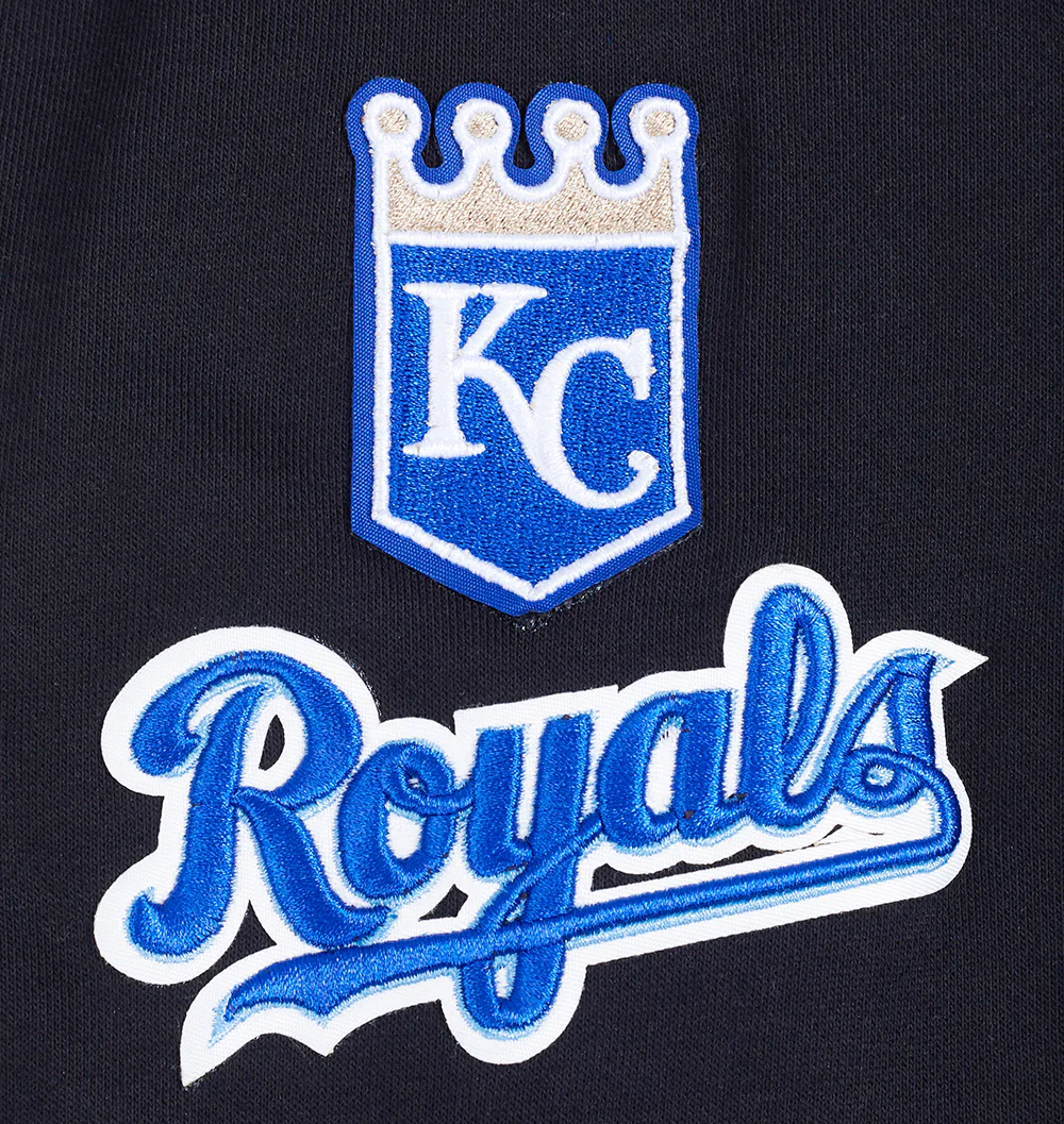 MLB KANSAS CITY ROYALS CLASSIC WOMEN'S CROPPED PULLOVER HOODIE (BLACK) - Image 6