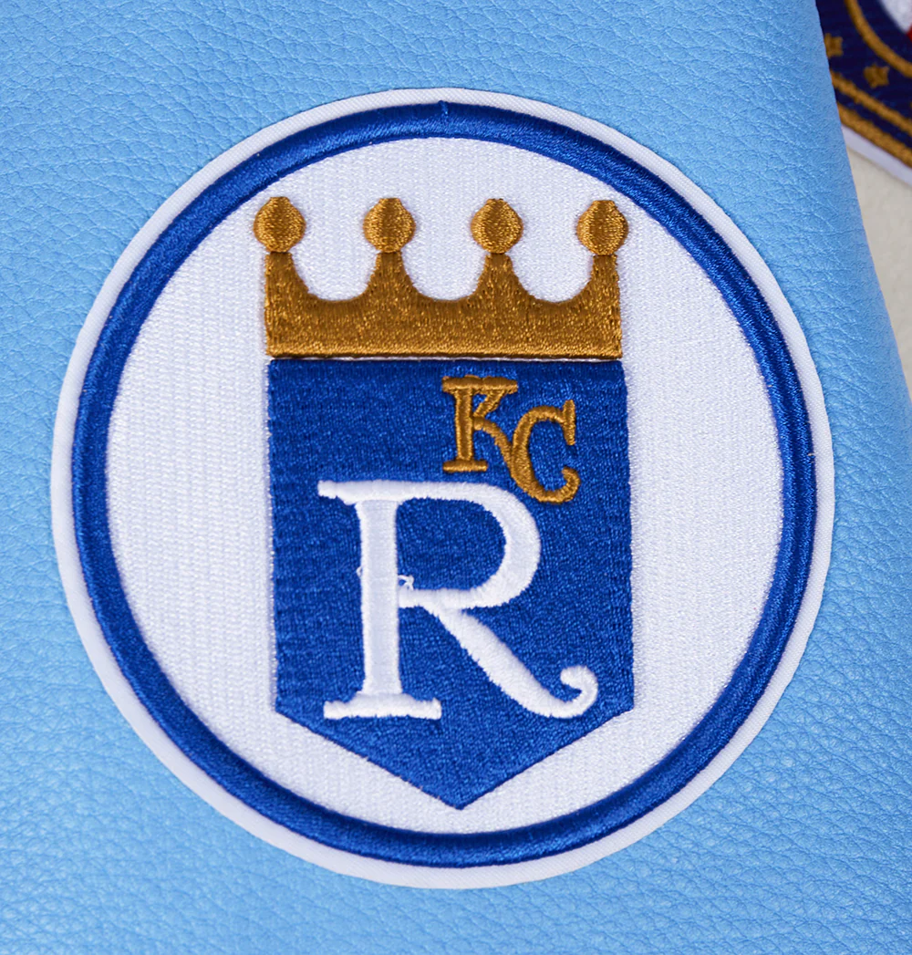 MLB KANSAS CITY ROYALS RETRO CLASSIC WOMEN'S RIB WOOL VARSITY JACKET (EGGSHELL/ UNIVERSITY BLUE) - Image 8