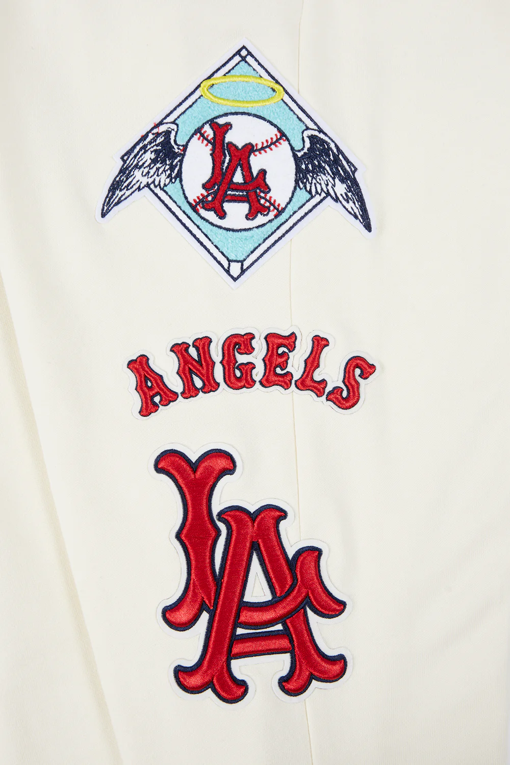 MLB LOS ANGELES ANGELS RETRO CLASSIC MEN'S SWEATPANT (EGGSHELL/ RED) - Image 5