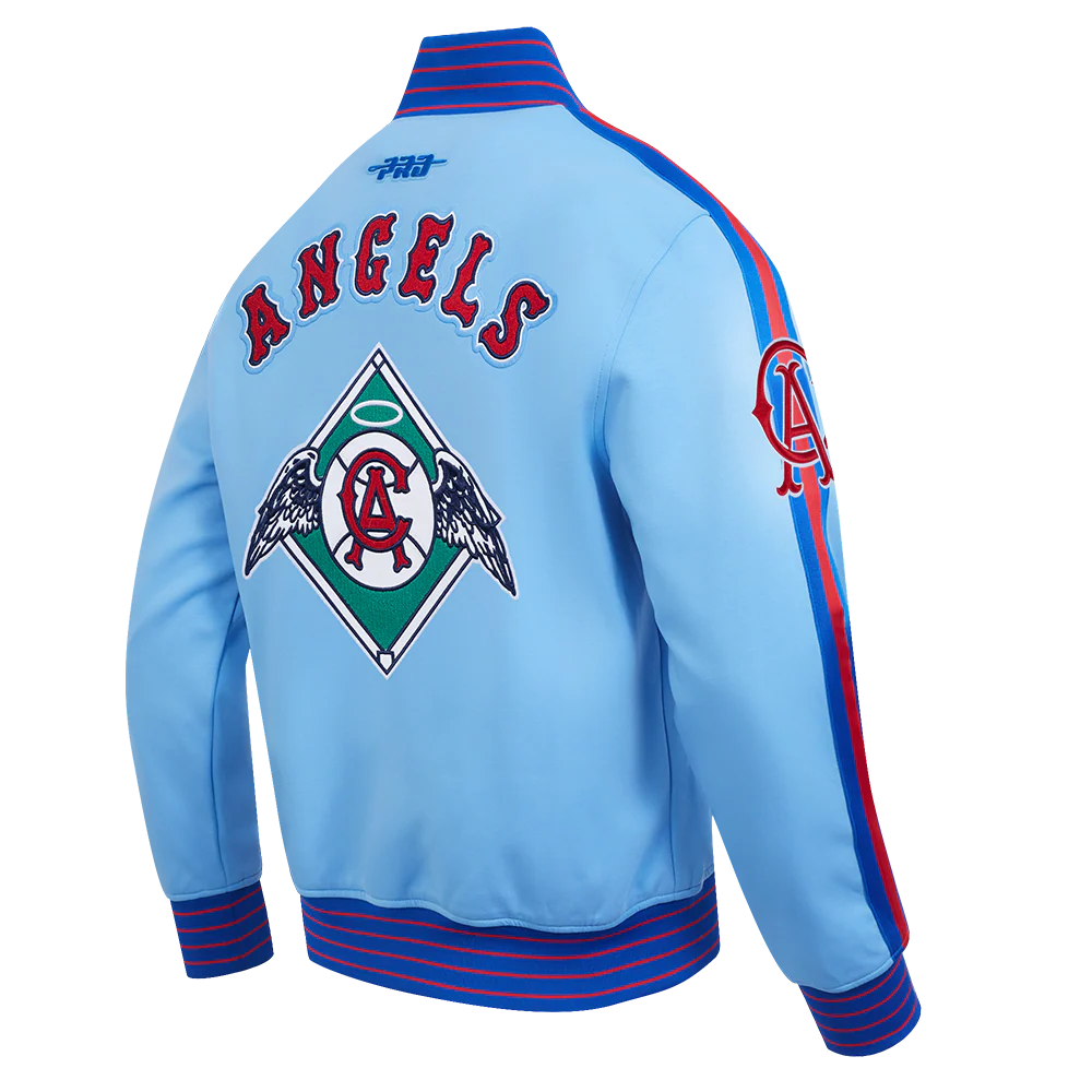 MLB LOS ANGELES ANGELS COOPERSTOWN LOGO PRO GAME DAY MEN'S DOUBLE KNIT JACKET (UNI BLUE/ ROYAL BLUE/ RED) - Image 4