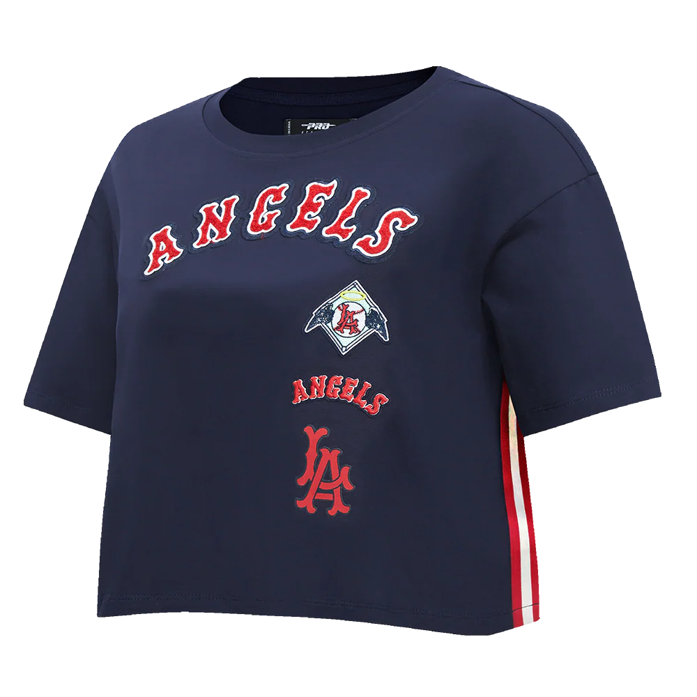 MLB LOS ANGELES ANGELS RETRO CLASSIC WOMEN'S SINGLE JERSEY BOXY TOP (MIDNIGHT NAVY) - Image 2