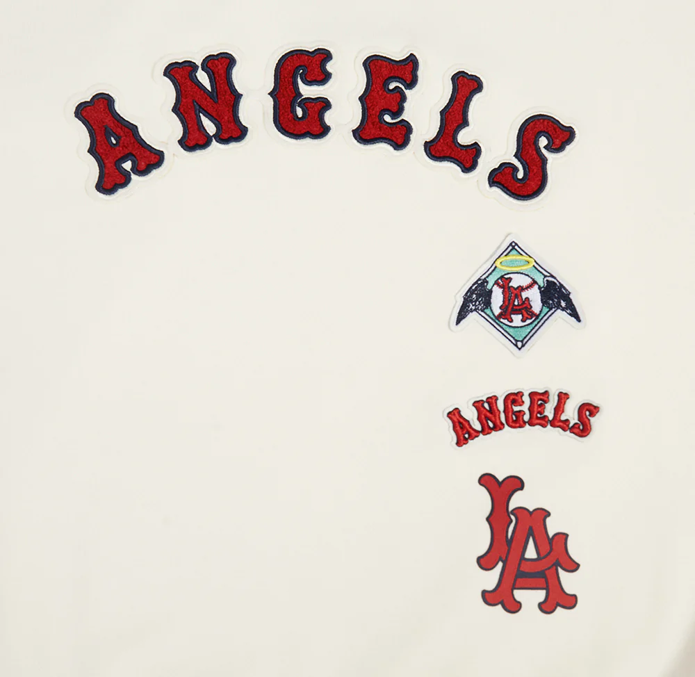 MLB LOS ANGELES ANGELS RETRO CLASSIC WOMEN'S RIB CREWNECK (EGGSHELL/ RED) - Image 5