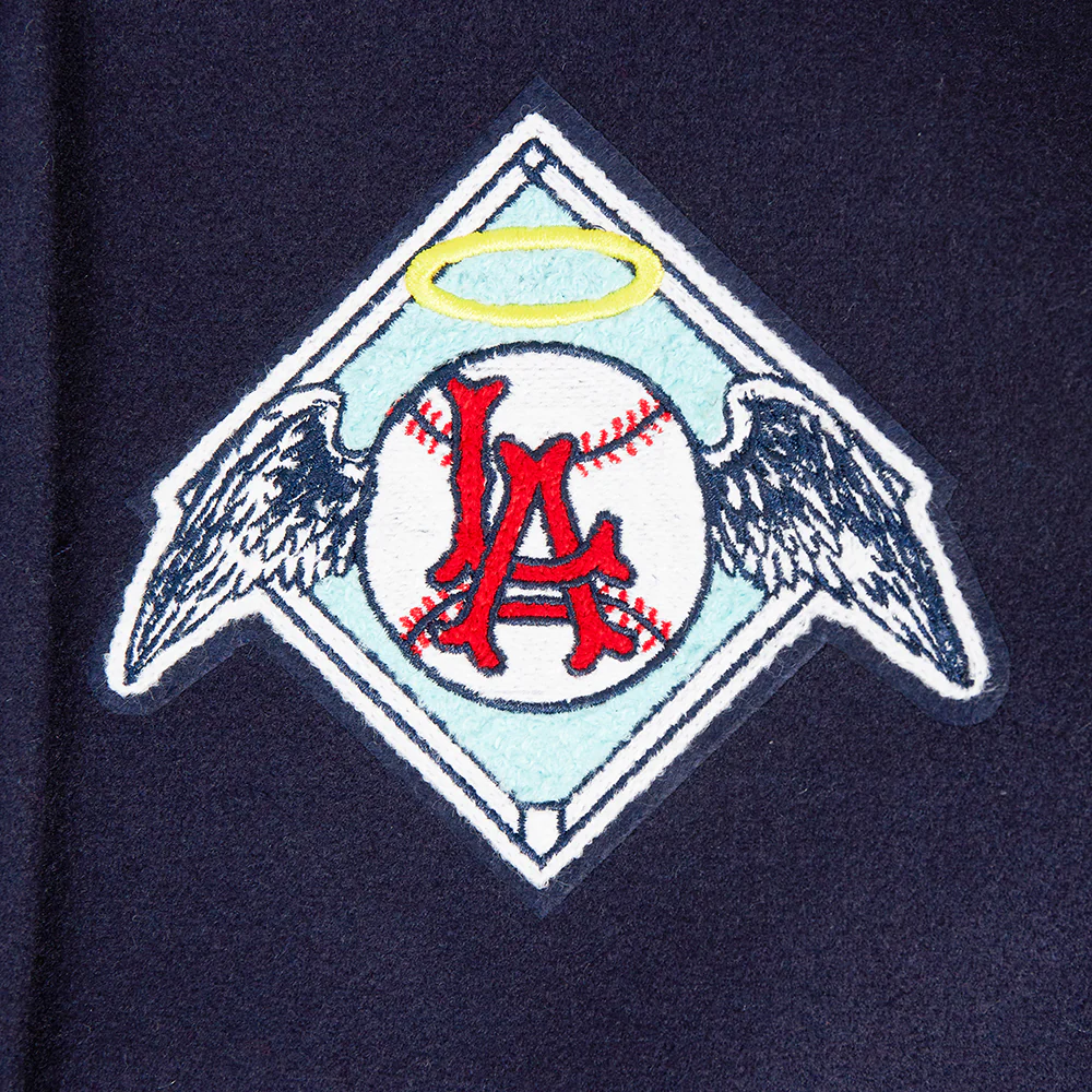 MLB LOS ANGELES ANGELS RETRO CLASSIC WOMEN'S RIB WOOL VARSITY JACKET (MIDNIGHT NAVY/RED/MIDNIGHT NAVY) - Image 6