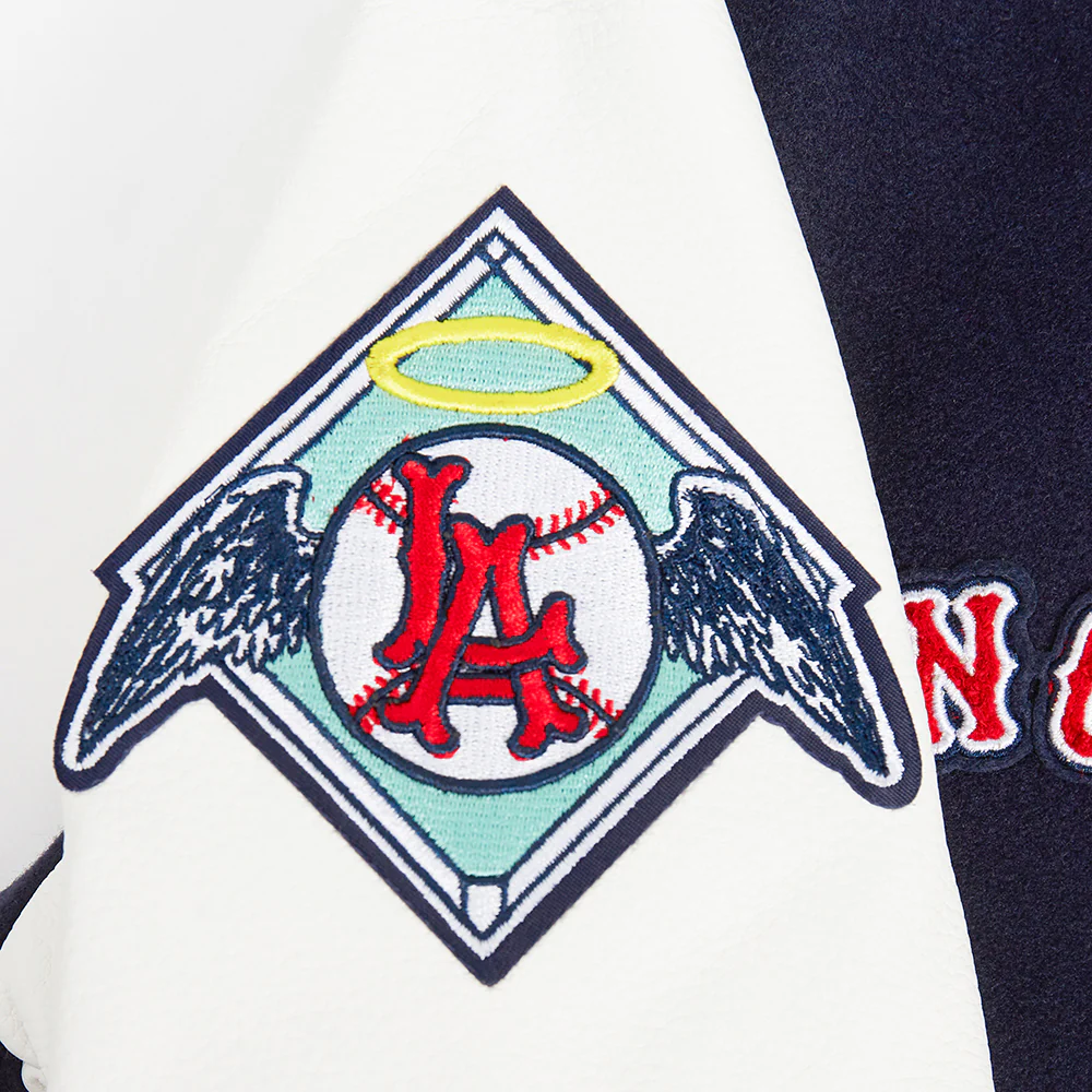 MLB LOS ANGELES ANGELS RETRO CLASSIC WOMEN'S RIB WOOL VARSITY JACKET (MIDNIGHT NAVY/RED/MIDNIGHT NAVY) - Image 8