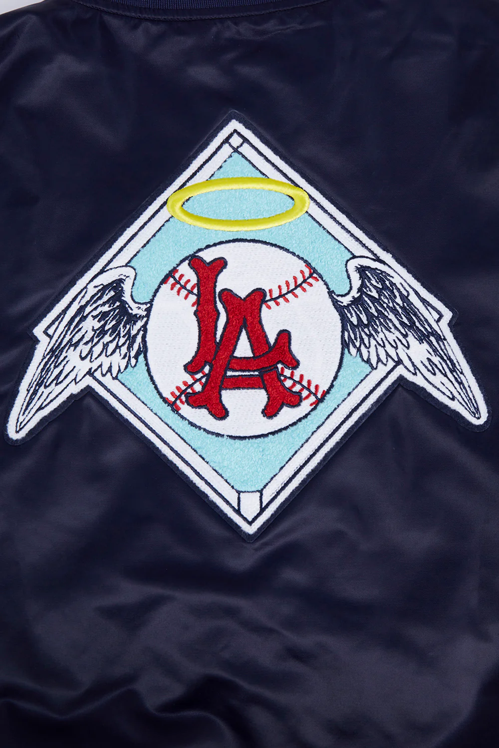 MLB LOS ANGELES ANGELS RETRO CLASSIC WOMEN'S RIB SATIN JACKET (MIDNIGHT NAVY/RED/MIDNIGHT NAVY) - Image 8