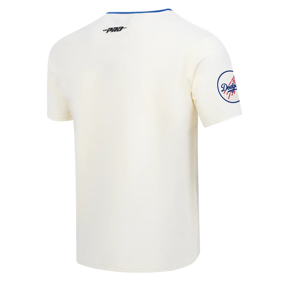 MLB LOS ANGELES DODGERS MODERN ORIGINALS MEN'S RINGER TOP (EGGSHELL/DODGER BLUE) - Image 6