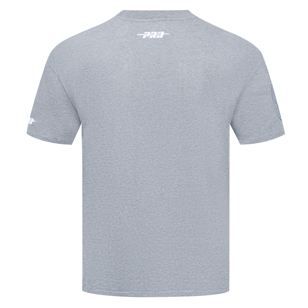 MLB LOS ANGELES DODGERS REVERSE FRENCH TERRY MEN'S COTTON JERSEY DROP SHOULDER TOP (DARK HEATHER GRAY) - Image 7