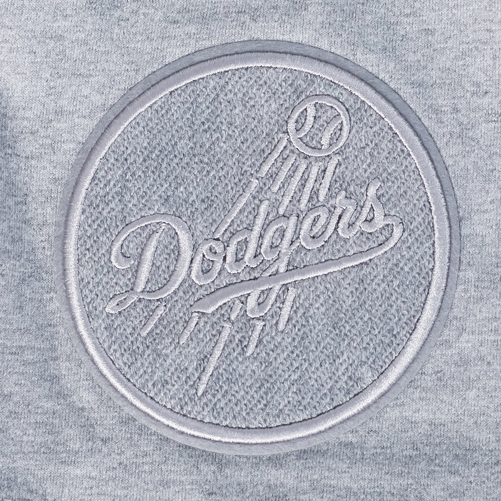MLB LOS ANGELES DODGERS REVERSE FRENCH TERRY MEN'S COTTON JERSEY DROP SHOULDER TOP (DARK HEATHER GRAY) - Image 9