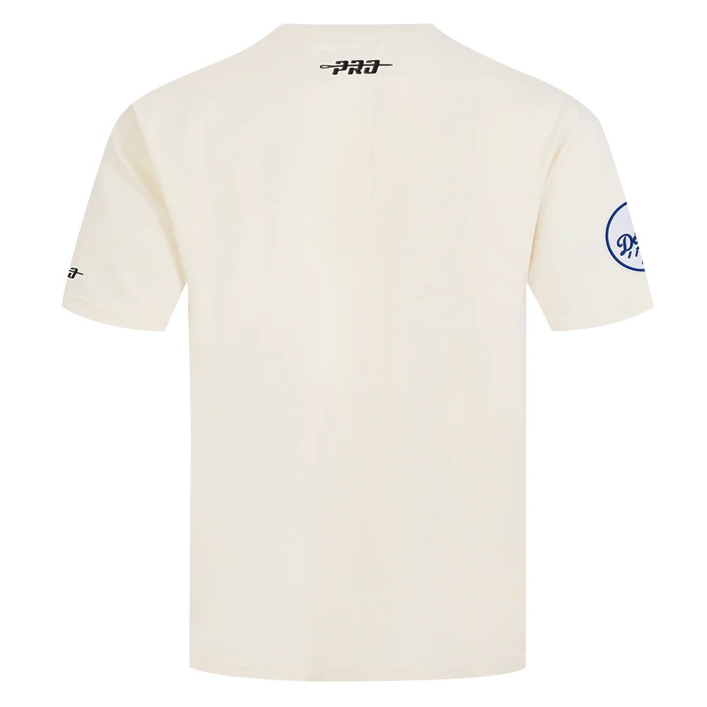 MLB LOS ANGELES DODGERS CHROME MEN'S COTTON JERSEY DROP SHOULDER TOP (EGGSHELL) - Image 3