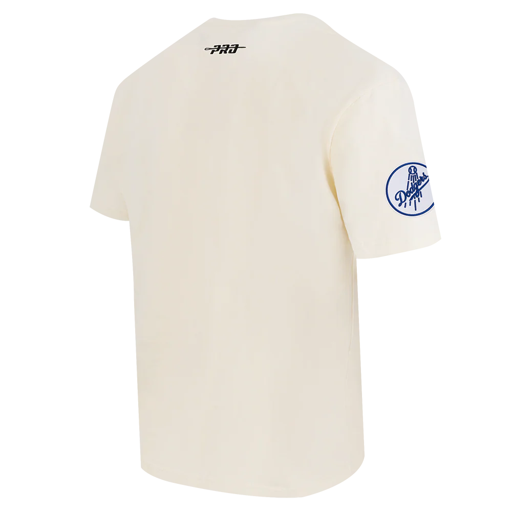 MLB LOS ANGELES DODGERS CHROME MEN'S COTTON JERSEY DROP SHOULDER TOP (EGGSHELL) - Image 4