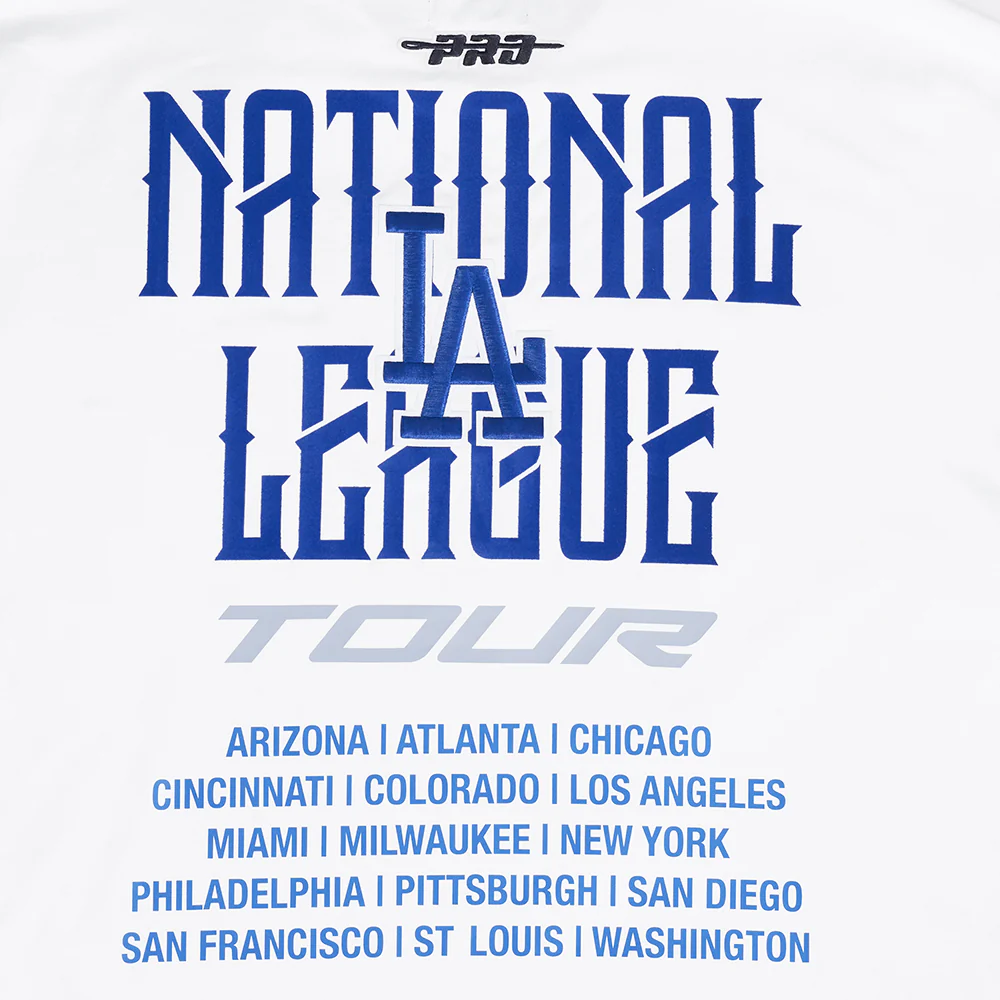 MLB LOS ANGELES DODGERS CITY TOUR 2.0 MEN'S COTTON JERSEY DROP SHOULDER TOP (WHITE) - Image 5