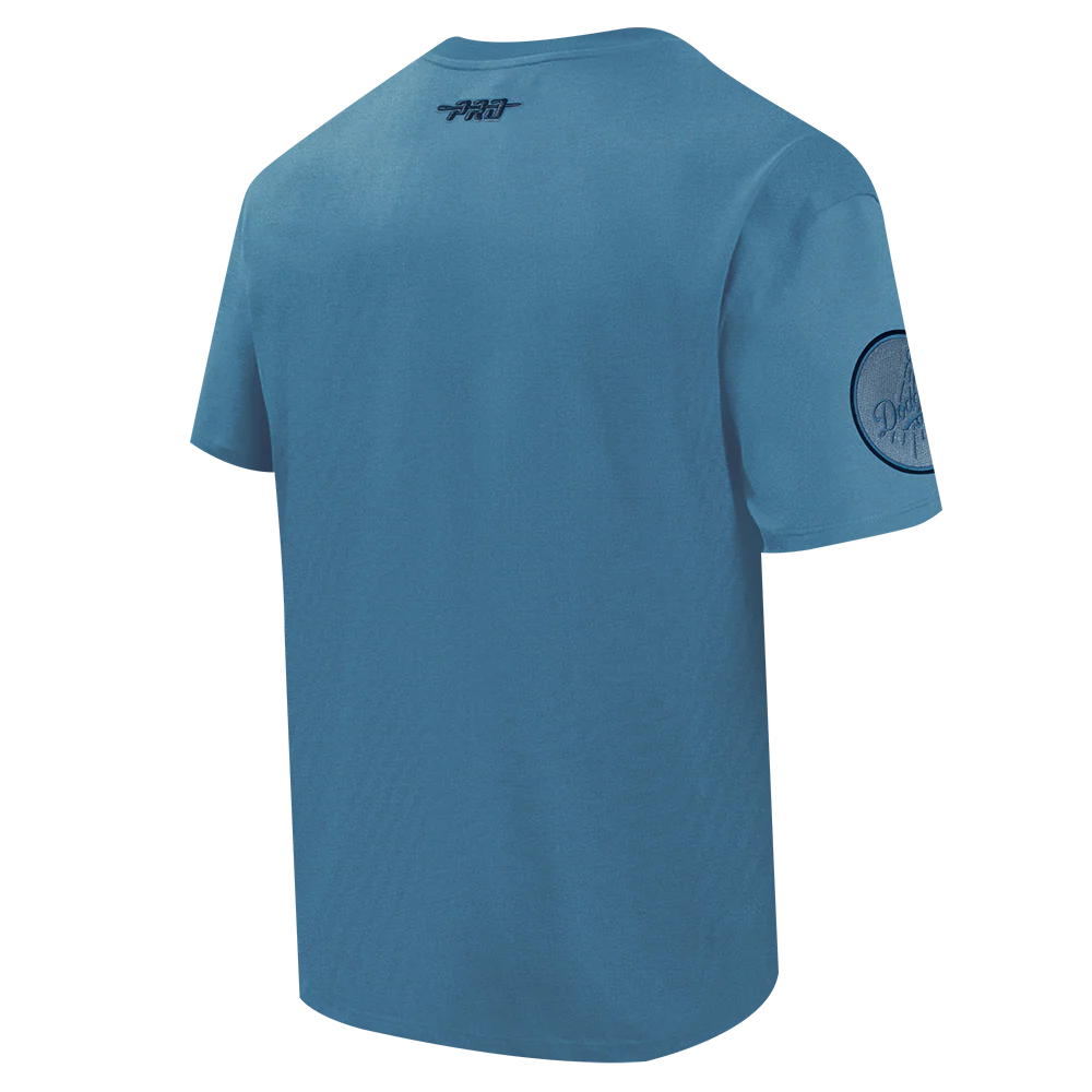 MLB LOS ANGELES DODGERS COUNTRY CLUB MEN'S COTTON JERSEY DROP SHOULDER TOP (STEEL BLUE) - Image 4