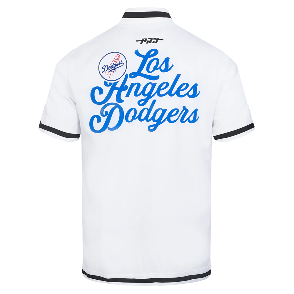 MLB LOS ANGELES DODGERS SOUVENIR MEN'S WARM UP JACKET (WHITE/BLACK) - Image 4