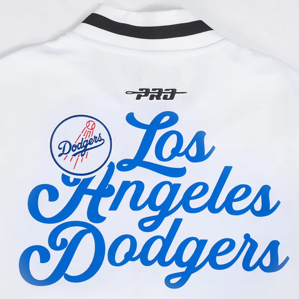 MLB LOS ANGELES DODGERS SOUVENIR MEN'S WARM UP JACKET (WHITE/BLACK) - Image 5