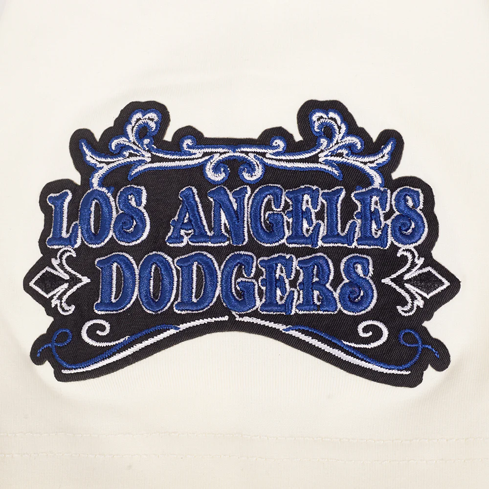 MLB LOS ANGELES DODGERS REBEL ATHLETICS STACKED LOGO MEN'S SJ TEE (EGGSHELL) - Image 5