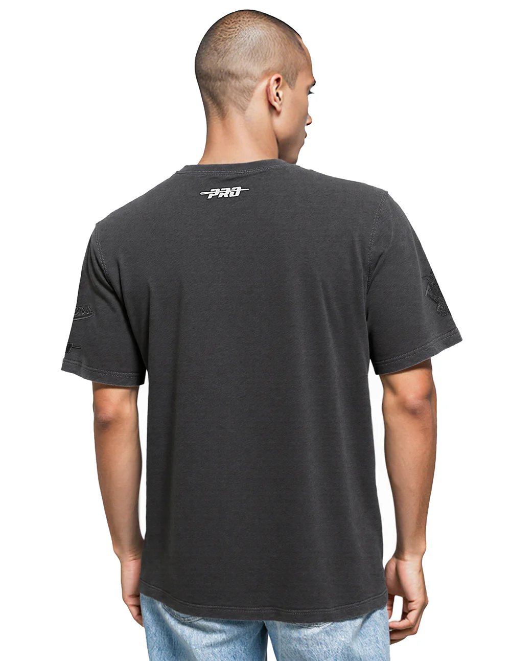 MLB LOS ANGELES DODGERS BLACKOUT MEN'S CJ DROP SHOULDER TOP (BLACK) - Image 2