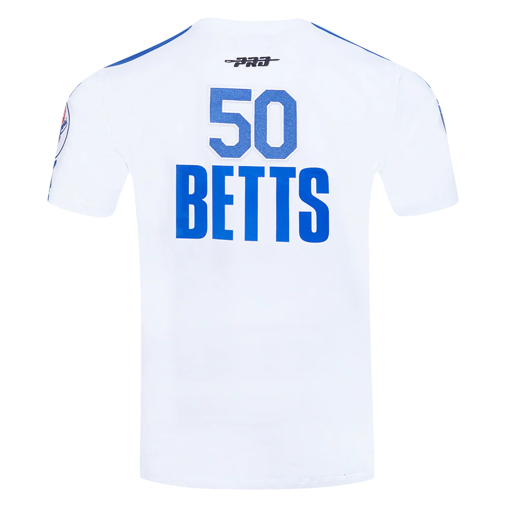 MLB LOS ANGELES DODGERS MOOKIE BETTS #50  CLASSIC MEN'S SINGLE JERSEY STRIPED TOP (WHITE/DODGER BLUE) - Image 3