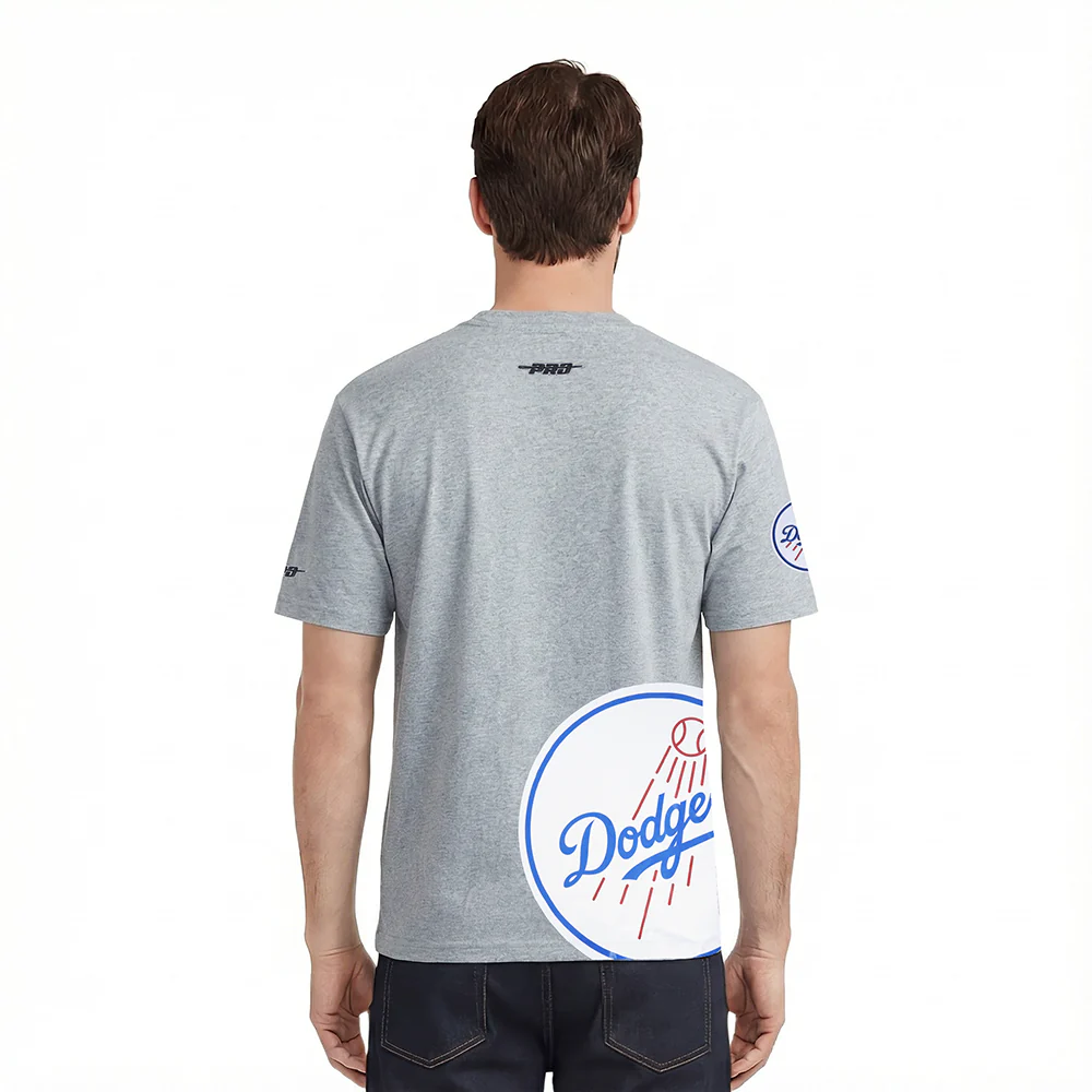 MLB LOS ANGELES DODGERS LIVING LARGE MEN'S CJ DROP SHOULDER TOP (DARK HEATHER GRAY) - Image 2