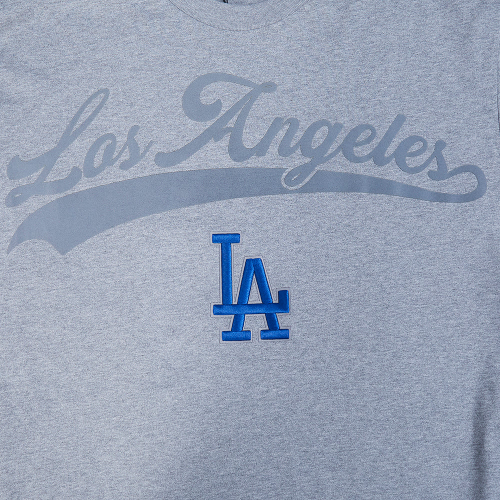 MLB LOS ANGELES DODGERS LIVING LARGE MEN'S CJ DROP SHOULDER TOP (DARK HEATHER GRAY) - Image 3
