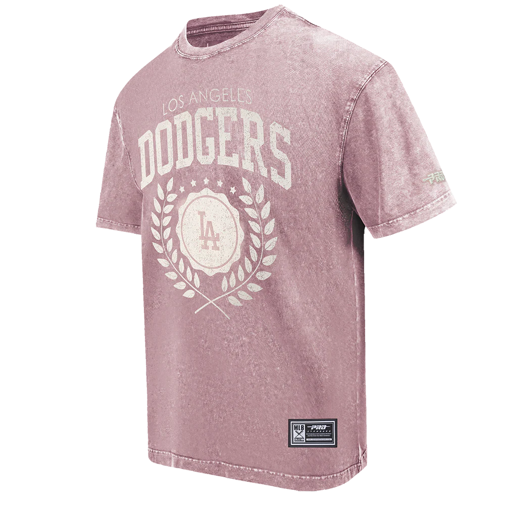MLB LOS ANGELES DODGERS STREET TEAM MEN'S CJ DROP SHOULDER ENZYME WASH TEE (WASHED MAUVE) - Image 3