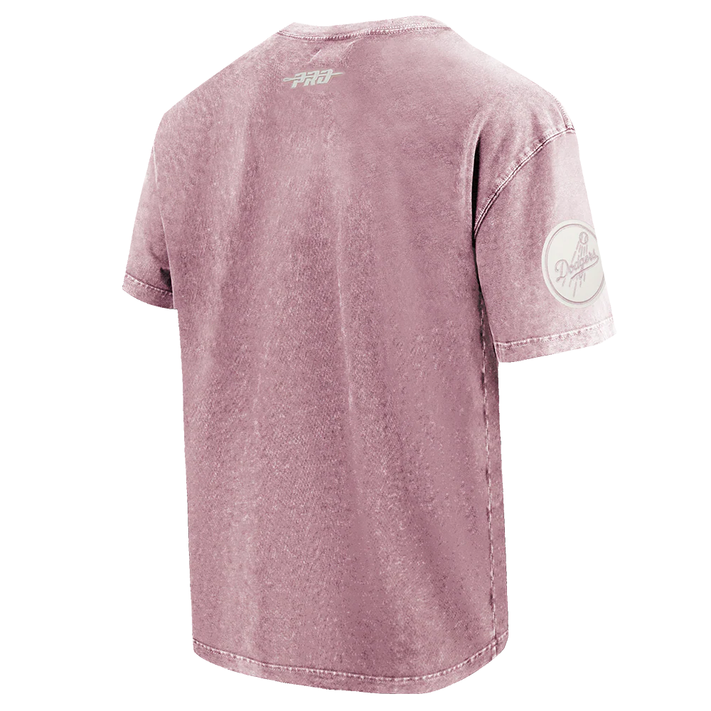MLB LOS ANGELES DODGERS STREET TEAM MEN'S CJ DROP SHOULDER ENZYME WASH TEE (WASHED MAUVE) - Image 4