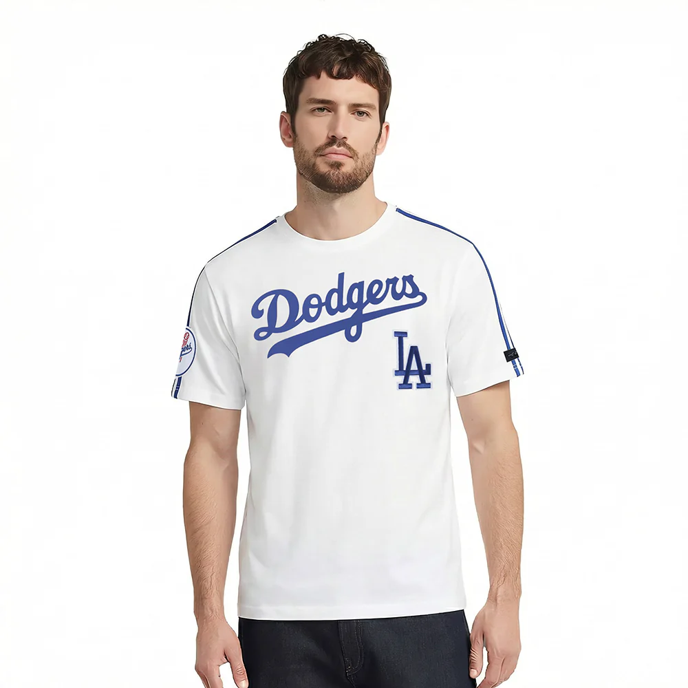 LOS ANGELES DODGERS ULTRAS MEN'S SJ TAPING TEE (WHITE/DODGER BLUE)