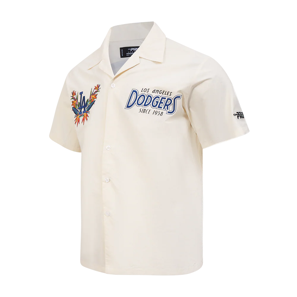 MLB LOS ANGELES DODGERS PARADISE MEN'S BUTTON DOWN (EGGSHELL) - Image 3