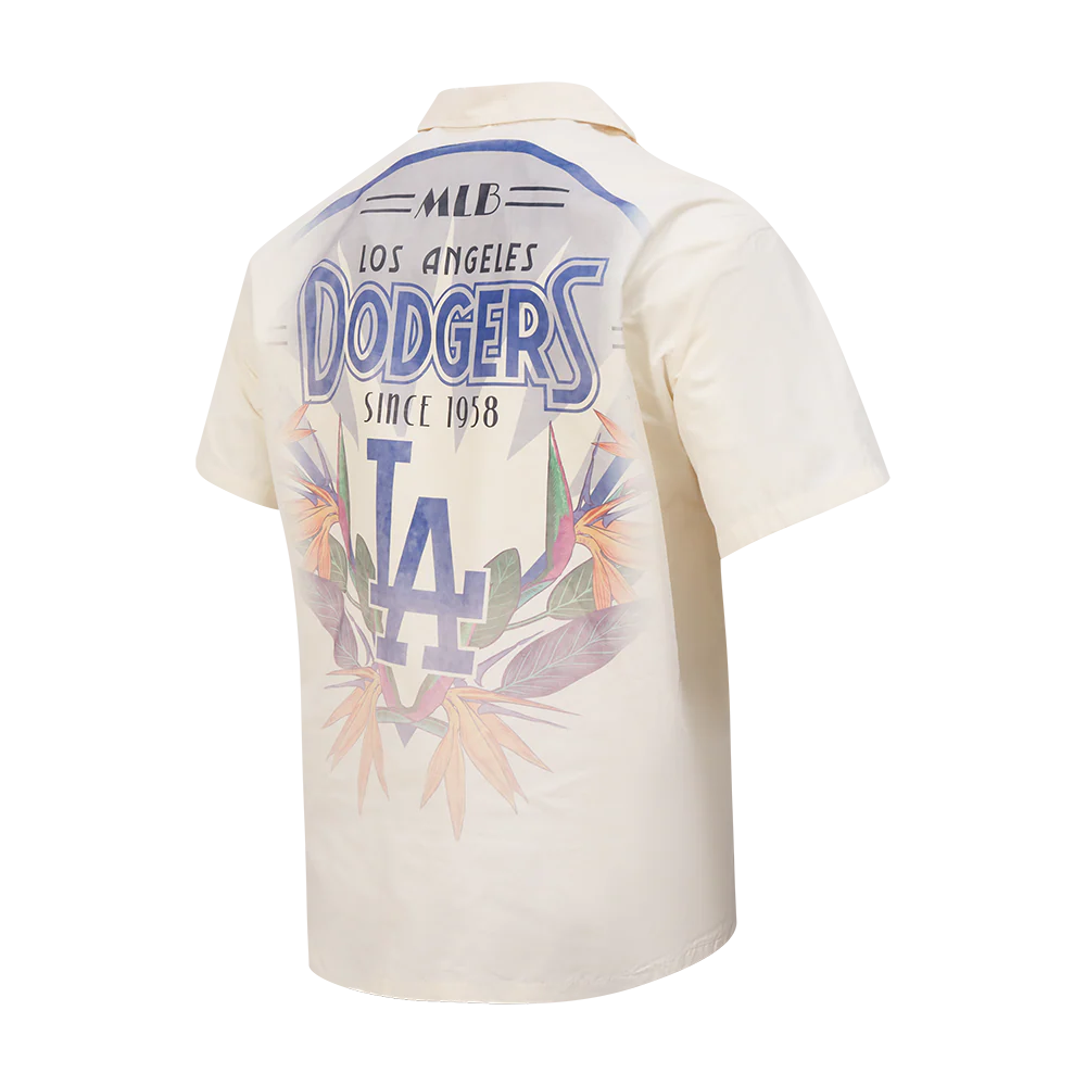 MLB LOS ANGELES DODGERS PARADISE MEN'S BUTTON DOWN (EGGSHELL) - Image 4