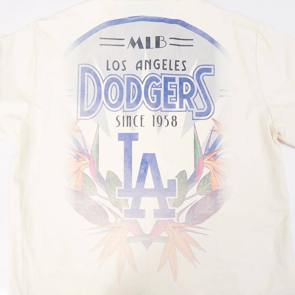 MLB LOS ANGELES DODGERS PARADISE MEN'S BUTTON DOWN (EGGSHELL) - Image 7