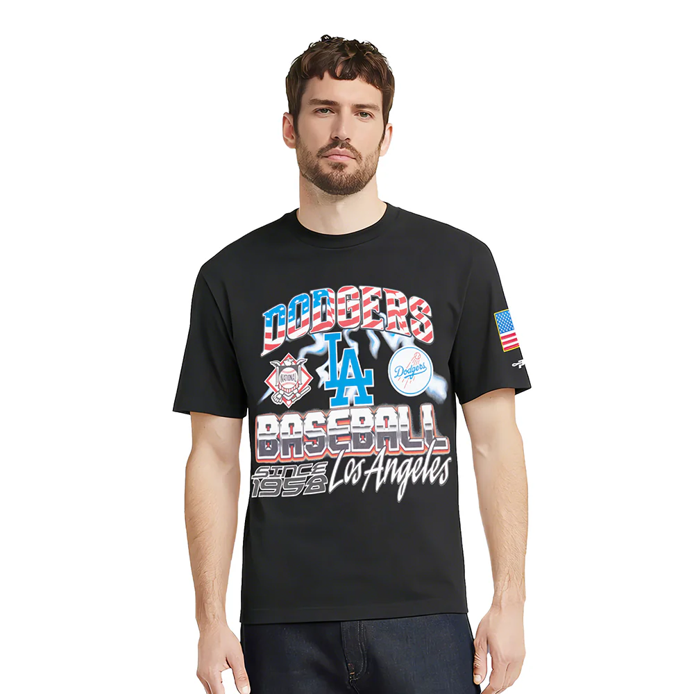 MLB LOS ANGELES DODGERS VICTORY MEN'S S/S TEE (BLACK) - Image 2