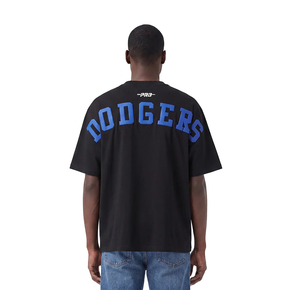 MLB LOS ANGELES DODGERS WINGSPAN MEN'S CJ DROP SHOULDER TEE (BLACK/DODGER BLUE)