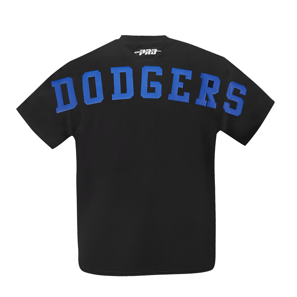 MLB LOS ANGELES DODGERS WINGSPAN MEN'S CJ DROP SHOULDER TEE (BLACK/DODGER BLUE) - Image 7