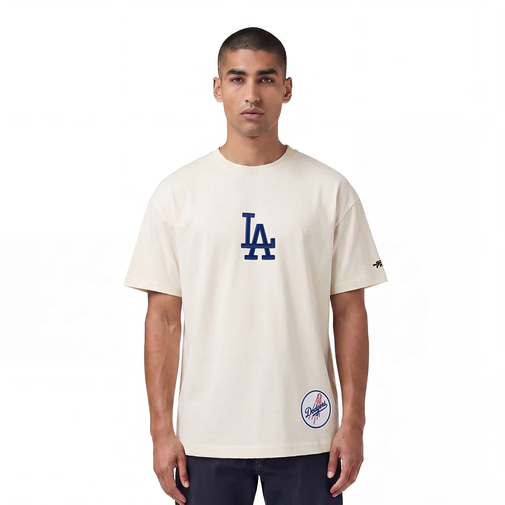 MLB LOS ANGELES DODGERS WINGSPAN MEN'S CJ DROP SHOULDER TEE (EGGSHELL) - Image 2