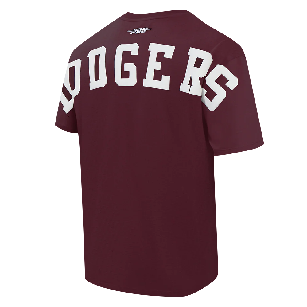 MLB LOS ANGELES DODGERS WINGSPAN MEN'S CJ DROP SHOULDER TEE V2 (WINE) - Image 4