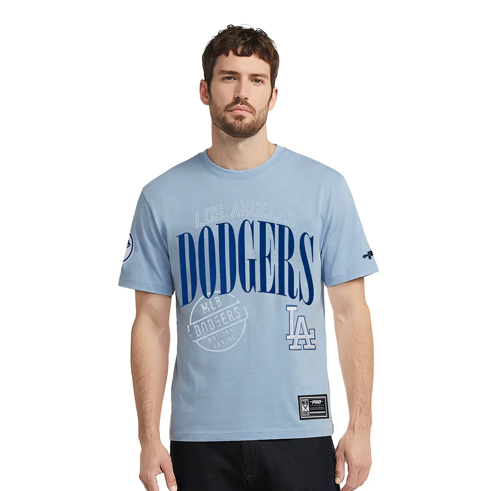 MLB LOS ANGELES DODGERS  STAMPED MEN'S S/S TEE (DUSTY BLUE)