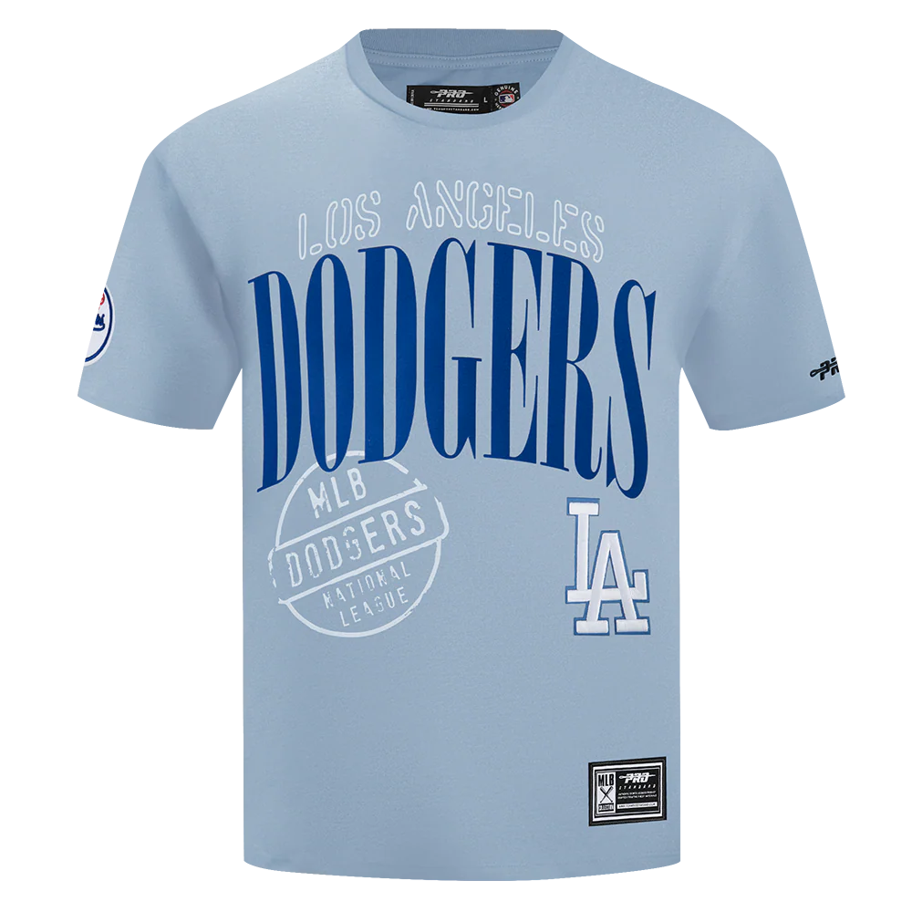 MLB LOS ANGELES DODGERS  STAMPED MEN'S S/S TEE (DUSTY BLUE) - Image 3