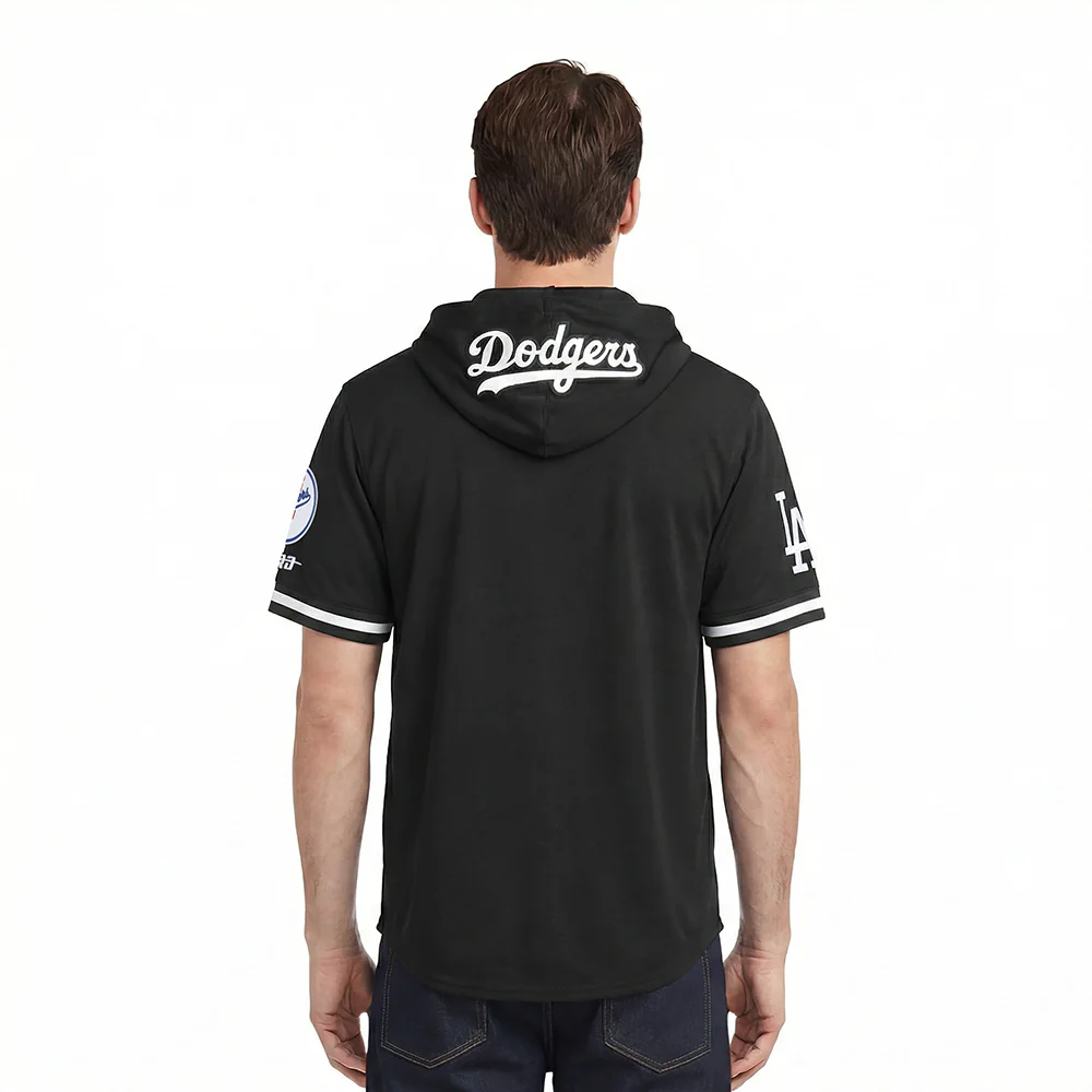 MLB LOS ANGELES DODGERS CLASSIC CHENILLE MEN'S SS PO HOODIE (BLACK) - Image 2