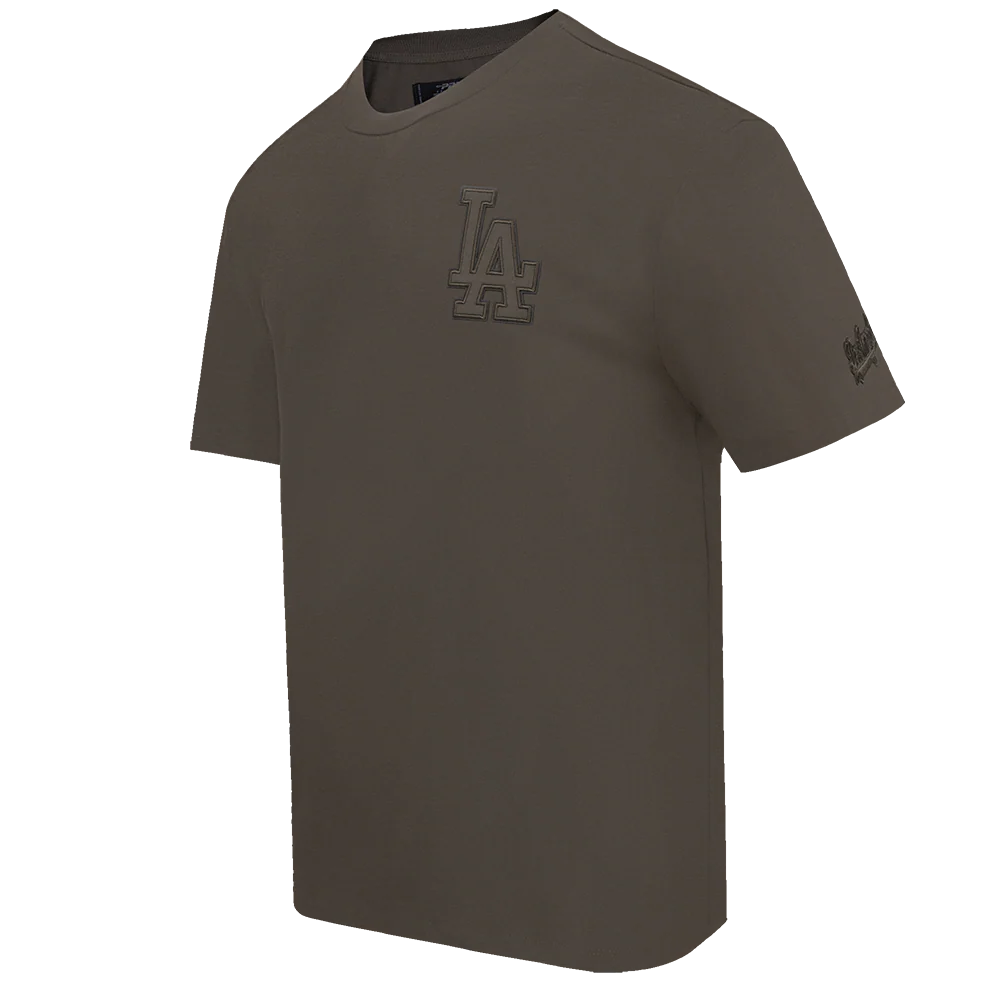 MLB LOS ANGELES DODGERS NEUTRAL DROP SHOULDER MEN'S TOP (DARK TAUPE) - Image 2