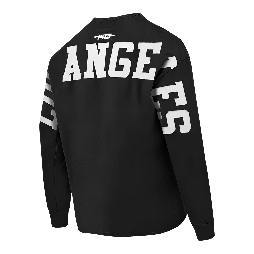 MLB LOS ANGELES DODGERS WINGSPAN MEN'S DROP SHOULDER LS TEE V2 (BLACK) - Image 4