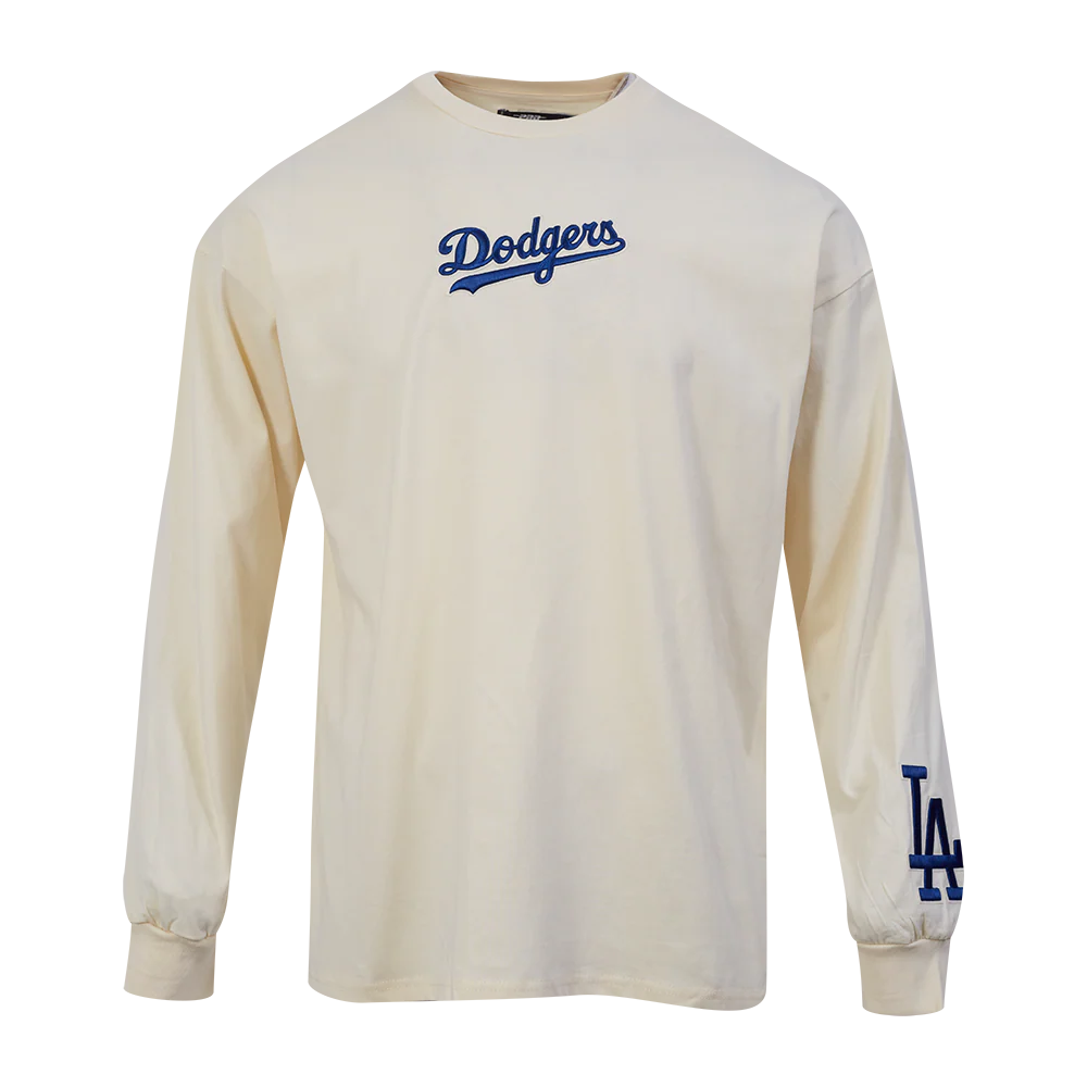 MLB LOS ANGELES DODGERS WINGSPAN MEN'S DROP SHOULDER LS TEE (EGGSHELL) - Image 3