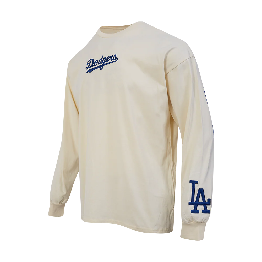 MLB LOS ANGELES DODGERS WINGSPAN MEN'S DROP SHOULDER LS TEE (EGGSHELL) - Image 4