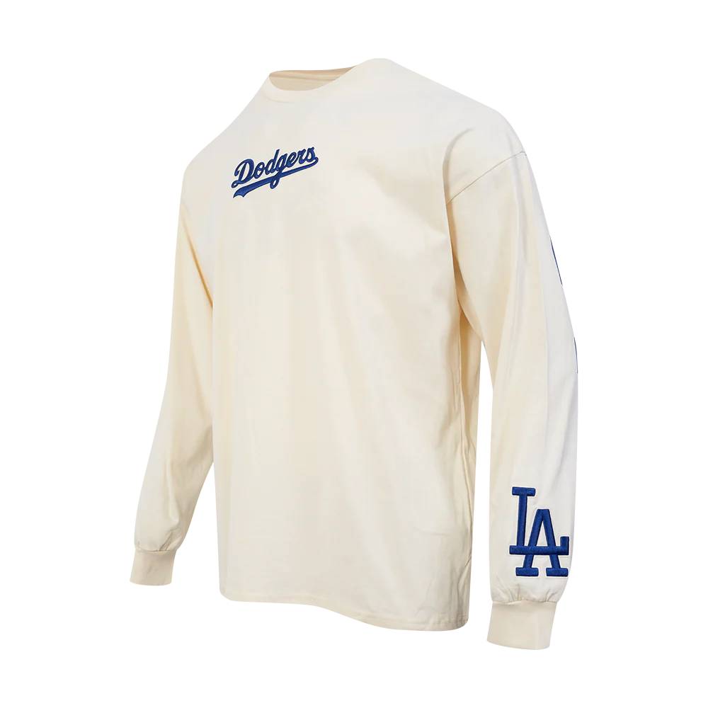 MLB LOS ANGELES DODGERS WINGSPAN MEN'S DROP SHOULDER LS TEE (EGGSHELL) - Image 5
