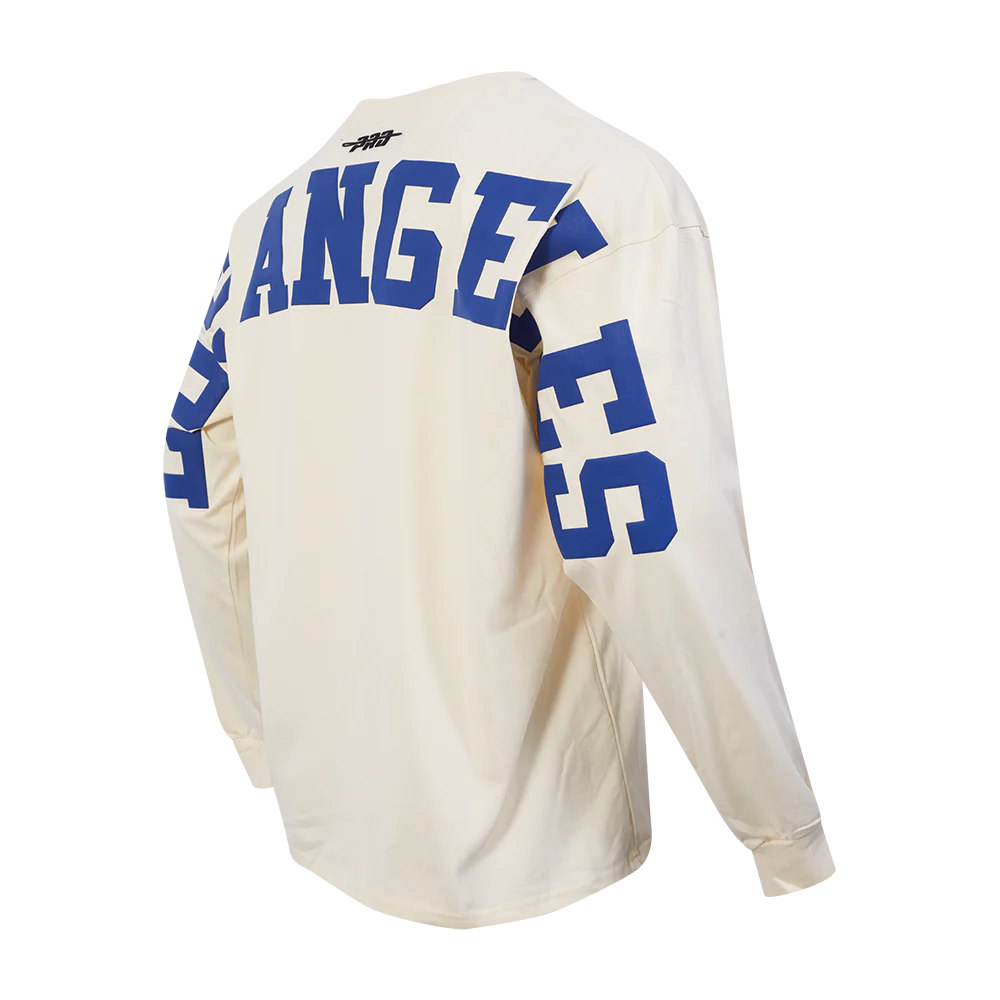 MLB LOS ANGELES DODGERS WINGSPAN MEN'S DROP SHOULDER LS TEE (EGGSHELL) - Image 6