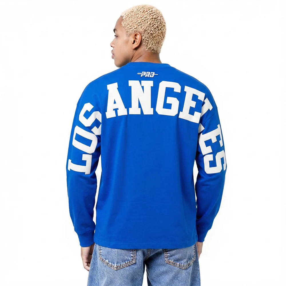 MLB LOS ANGELES DODGERS WINGSPAN MEN'S DROP SHOULDER LS TEE V2 (ROYAL BLUE)