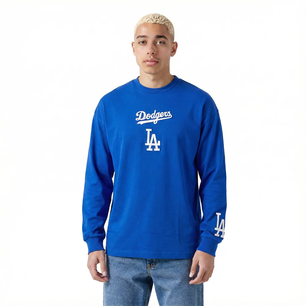MLB LOS ANGELES DODGERS WINGSPAN MEN'S DROP SHOULDER LS TEE V2 (ROYAL BLUE) - Image 2